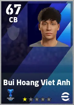 Bui Hoang Viet Anh eFootball 2026 player card — 67 OVR CB