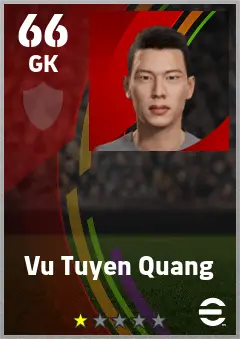 Vu Tuyen Quang eFootball 2026 player card — 66 OVR GK