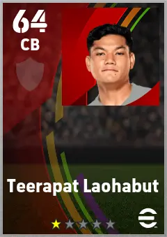 Teerapat Laohabut eFootball 2026 player card — 64 OVR CB