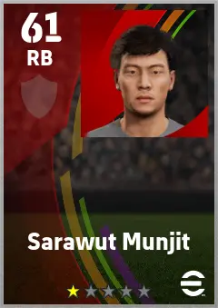 Sarawut Munjit eFootball 2026 player card — 61 OVR RB