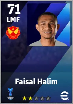 Faisal Halim eFootball 2026 player card — 71 OVR LMF