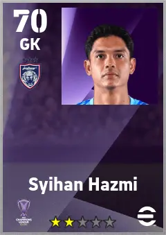 Syihan Hazmi eFootball 2026 player card — 70 OVR GK