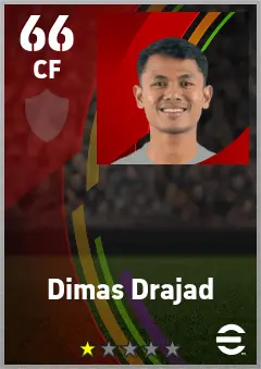 Dimas Drajad eFootball 2026 player card — 66 OVR CF