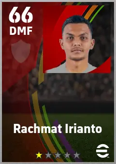 Rachmat Irianto eFootball 2026 player card — 66 OVR DMF