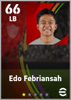 Edo Febriansah eFootball 2026 player card — 66 OVR LB