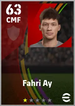 Fahri Ay eFootball 2026 player card — 63 OVR CMF