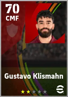Gustavo Klismahn eFootball 2026 player card — 70 OVR CMF