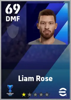 Liam Rose eFootball 2026 player card — 69 OVR DMF