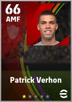 Patrick Verhon eFootball 2026 player card — 66 OVR AMF