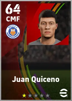 Juan Quiceno eFootball 2026 player card — 64 OVR CMF