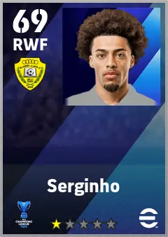 Serginho eFootball 2026 player card — 69 OVR RWF