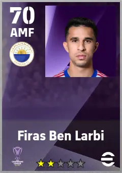 Firas Ben Larbi eFootball 2026 player card — 70 OVR AMF