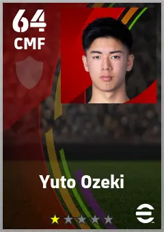 Yuto Ozeki eFootball 2026 player card — 64 OVR CMF