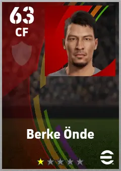 Berke Onde eFootball 2026 player card — 63 OVR CF