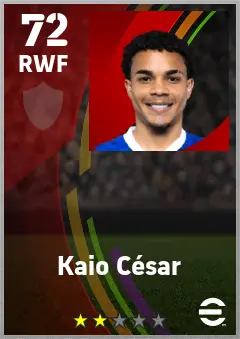 Kaio Cesar eFootball 2026 player card — 72 OVR RWF