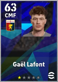 Gael Lafont eFootball 2026 player card — 63 OVR CMF