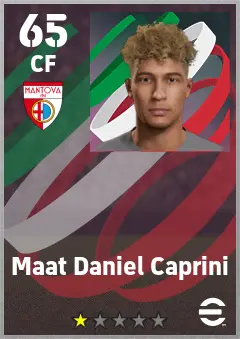Maat Daniel Caprini eFootball 2026 player card — 65 OVR CF