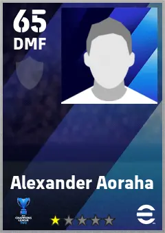Alexander Aoraha eFootball 2026 player card — 65 OVR DMF
