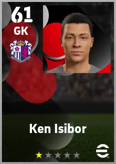 Ken Isibor eFootball 2026 player card — 61 OVR GK