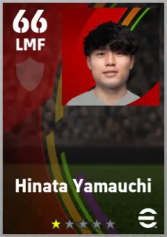 Hinata Yamauchi eFootball 2026 player card — 67 OVR LMF