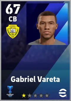 Gabriel Vareta eFootball 2026 player card — 67 OVR CB