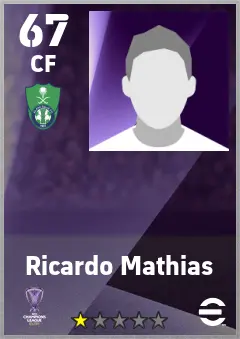 Ricardo Mathias eFootball 2026 player card — 67 OVR CF