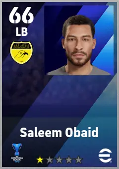 Saleem Obaid eFootball 2026 player card — 66 OVR LB