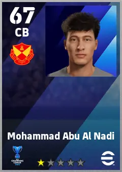 Mohammad Abu Al Nadi eFootball 2026 player card — 67 OVR CB