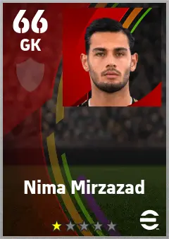 Nima Mirzazad eFootball 2026 player card — 66 OVR GK