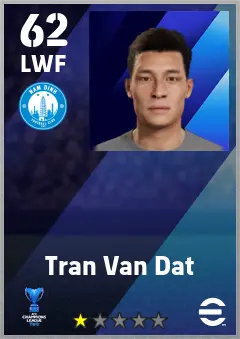 Tran Van Dat eFootball 2026 player card — 62 OVR LWF
