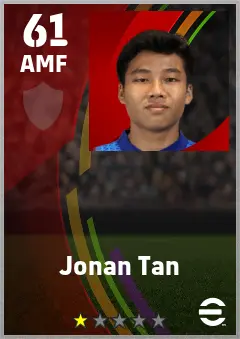Jonan Tan eFootball 2026 player card — 61 OVR AMF