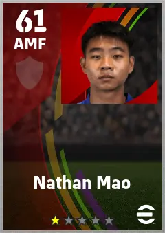 Nathan Mao eFootball 2026 player card — 61 OVR AMF