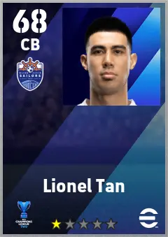 Lionel Tan eFootball 2026 player card — 68 OVR CB