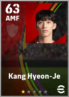 Kang Hyeon-Je eFootball 2026 player card — 63 OVR AMF