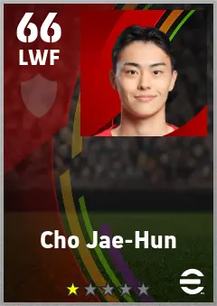 Cho Jae-Hun eFootball 2026 player card — 66 OVR LWF