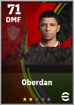 Oberdan eFootball 2026 player card — 71 OVR DMF