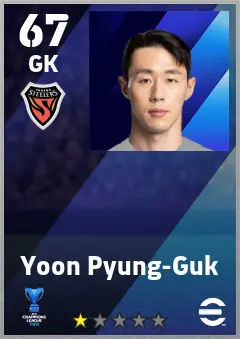 Yoon Pyung-Guk eFootball 2026 player card — 67 OVR GK