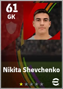 Nikita Shevchenko eFootball 2026 player card — 61 OVR GK