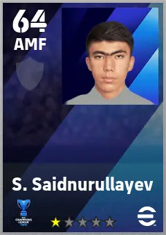 S. Saidnurullayev eFootball 2026 player card — 64 OVR AMF