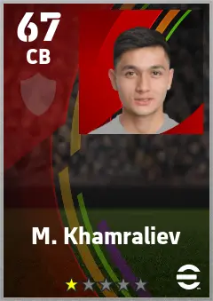 M. Khamraliev eFootball 2026 player card — 67 OVR CB