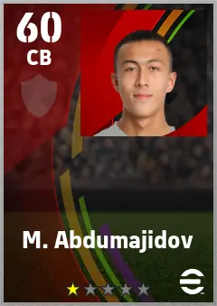 M. Abdumajidov eFootball 2026 player card — 60 OVR CB