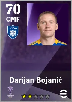 Darijan Bojanic eFootball 2026 player card — 70 OVR CMF