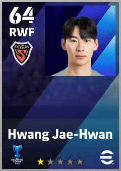 Hwang Jae-Hwan eFootball 2026 player card — 64 OVR RWF