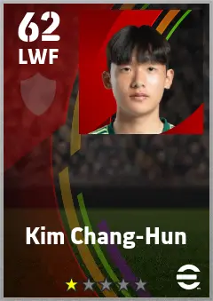Kim Chang-Hun eFootball 2026 player card — 62 OVR LWF