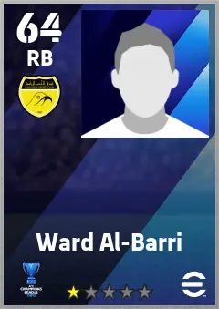Ward Al-Barri eFootball 2026 player card — 64 OVR RB