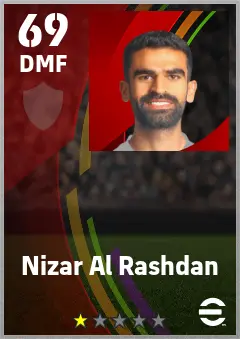 Nizar Al Rashdan eFootball 2026 player card — 69 OVR DMF