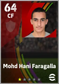 Mohd Hani Faragalla eFootball 2026 player card — 64 OVR CF