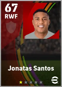 Jonatas Santos eFootball 2026 player card — 67 OVR RWF