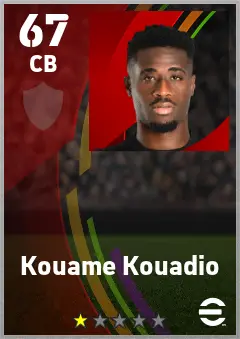 Kouame Kouadio eFootball 2026 player card — 67 OVR CB
