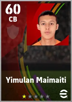Yimulan Maimaiti eFootball 2026 player card — 60 OVR CB